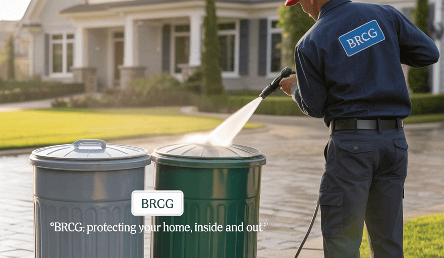 Power Washing Garbage Cans